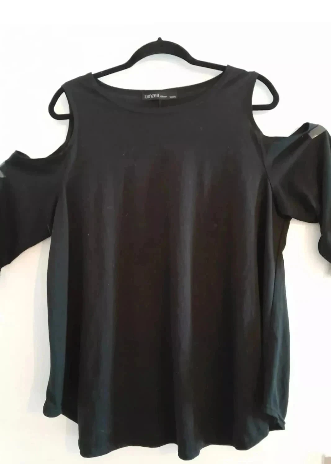 Blusa feminina, ombros descobertos, tamanho 50/52, Marca Zanzea - Cor Preto – photo 2